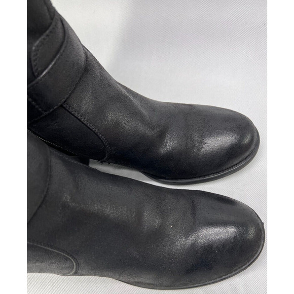 BARETRAPS Womens Willow Black Heeled Riding Boots Round Toe Stacked Heel 11M - Picture 6 of 9